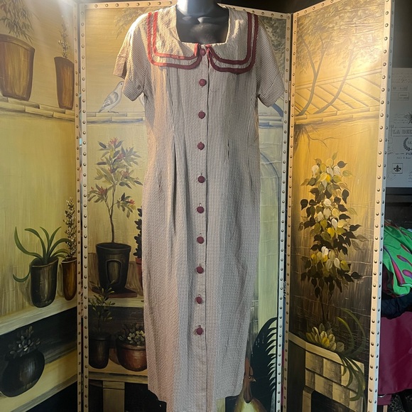 Stella Checkered Dress with Red Details - Picture 1 of 3